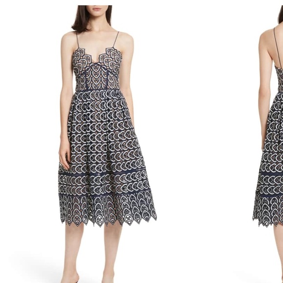 Self-Portrait Dresses & Skirts - Navy and white self portrait azaelea